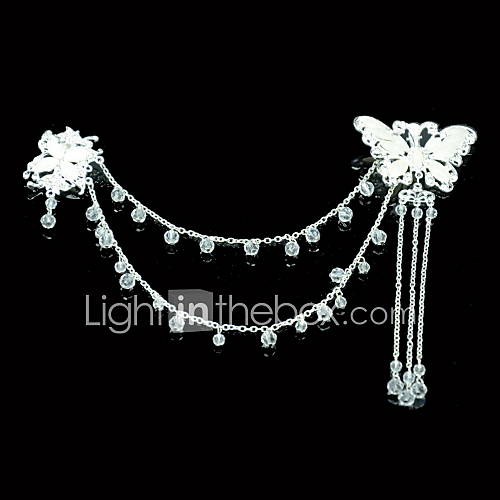 Beautiful Silver Plated Alloy With Rhinestone and Imitation Pearls Hair Combs