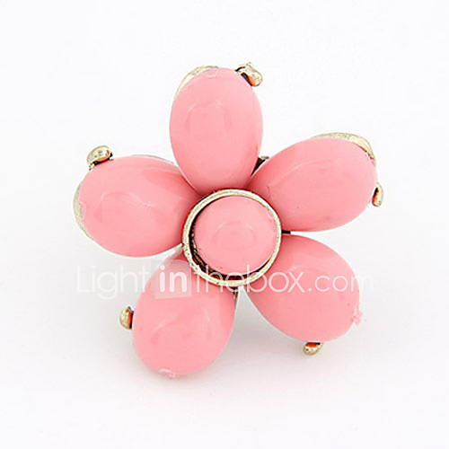 Fashion Alloy With Resin Flower Shaped Womens Ring(More Colors)