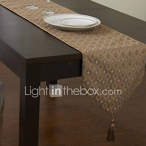 Retro Style Rhombus Patterned Table Runner