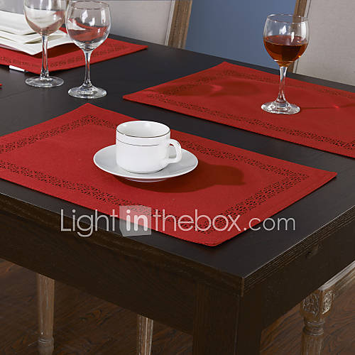 Set Of 4 Traditional Solid Placemats