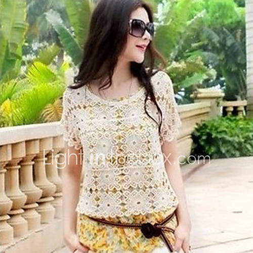 Womens Lace Crochet Crochet Top