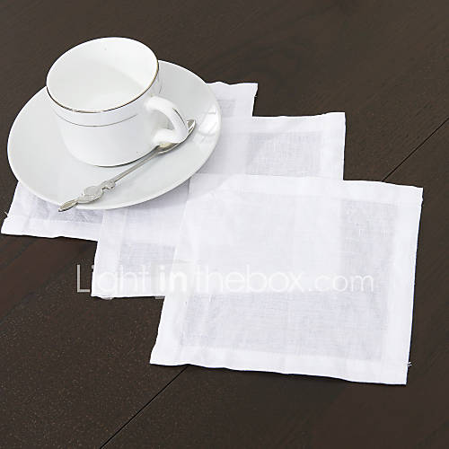 Set of 4 Washed Linens Cocktail Napkin