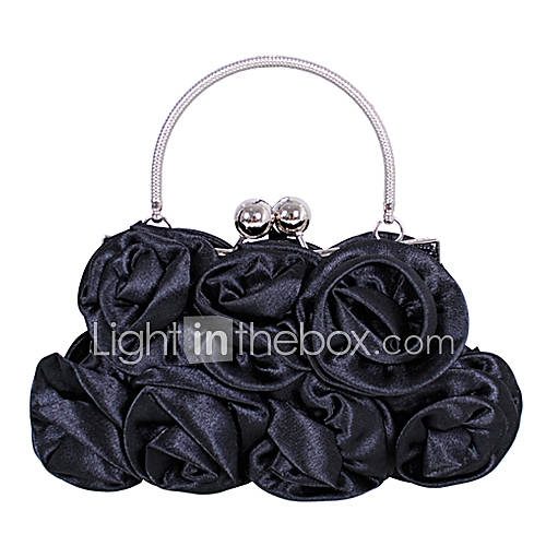 Fashion 3D Floral Party Black Evening Bag(Lining Color On Random)