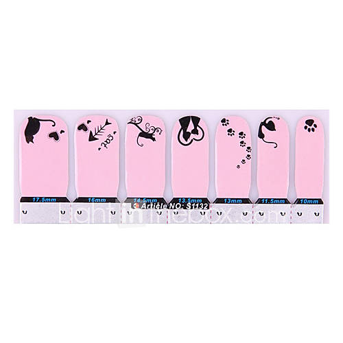 2PCS Nail Art Nail Stickers Multi style Pink