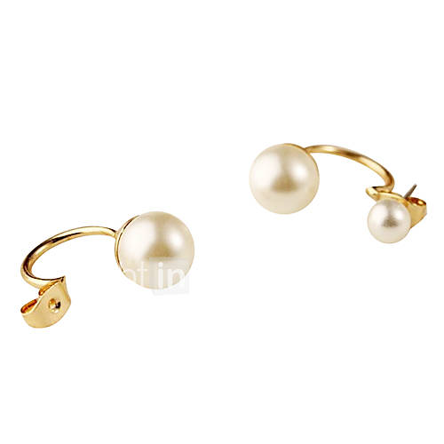 Gold Plated Alloy Pearl Earrings