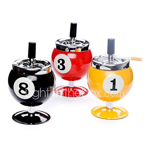 Creative Lucky Rotating Billiards Metal Ashtray