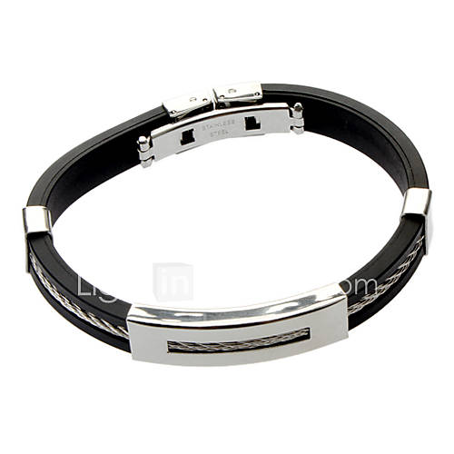 Negative Ion Silicone Hypoallergenic Titanium Bracelet For Men