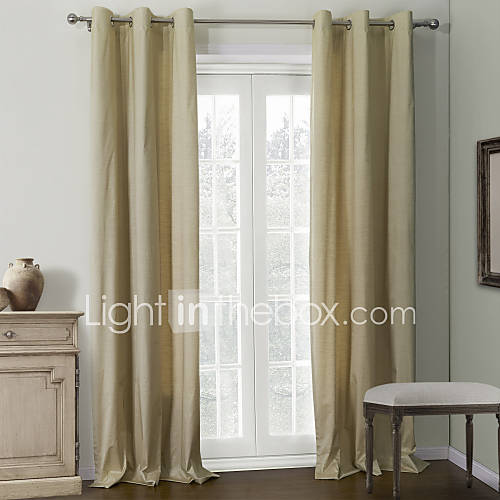 (One Pair Grommet Top) Solid Classic Coating Thermal Curtain