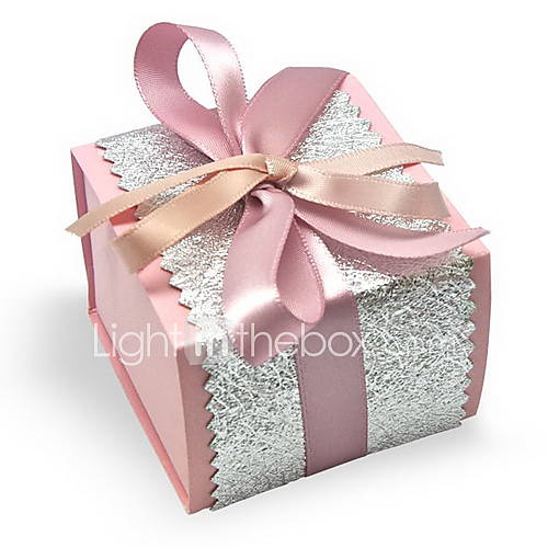 Set of 50 Pink And Silver Favor Box