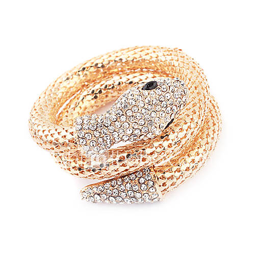 Gold Plated Alloy Zircon Snake Pattern Bracelet