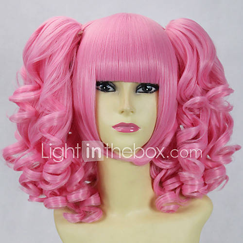 Deep Pink Curly Pigtails 45cm Sweet Lolita Wig