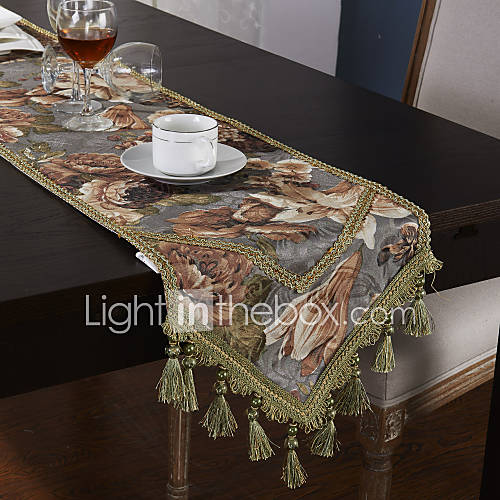 Traditional Polyester Print Floral Table Runners