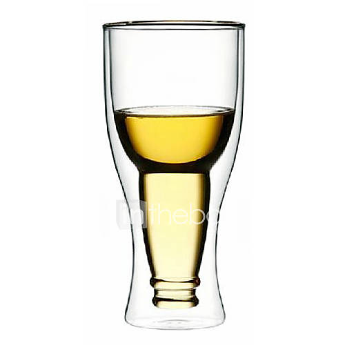 Upside Down Beer Bottle Style Double Walled Glass