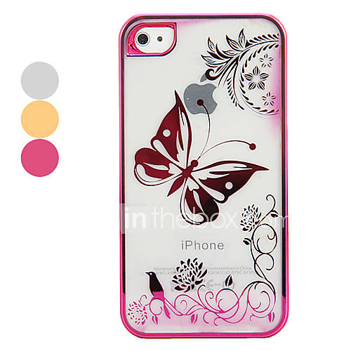 Transparent Design with Butterfly Print in Reflective Color for iphone 4/4S