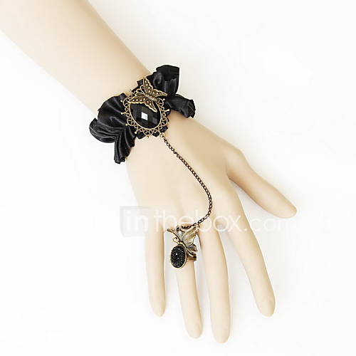 Fashion Alloy/Satin With Resin Rhinestone Ladies Bracelet