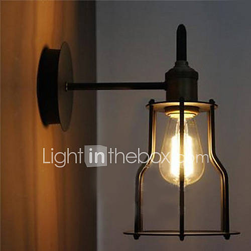 60W Artistic Wall Light with Metal Frame Retro Factory Style