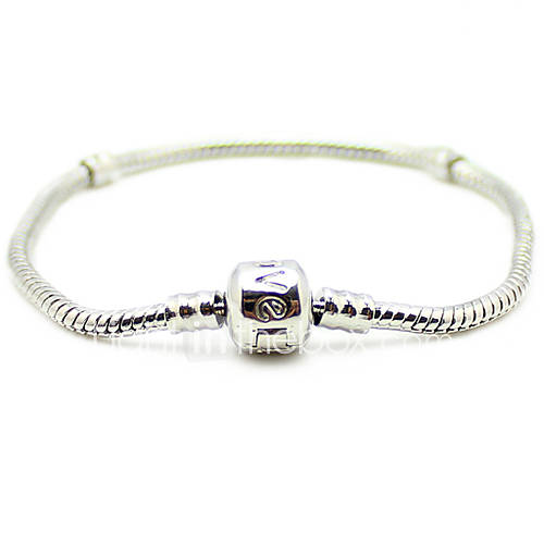 Silver Plated Alloy White Leather Bracelet