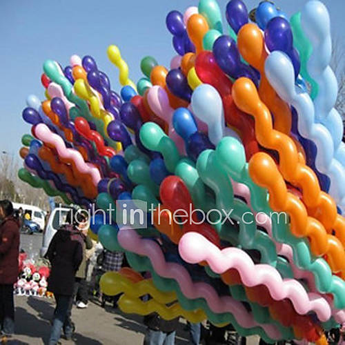 Nice Wave Shaped balloons   Set of 100 (Mixed Colors)