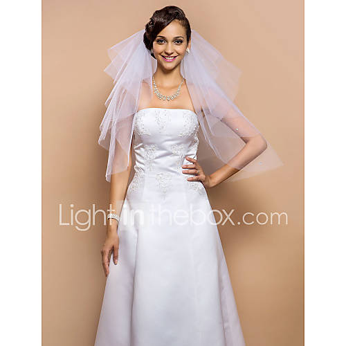 Four tier Elbow Veil With Cut Edge Sequins(More Colors)