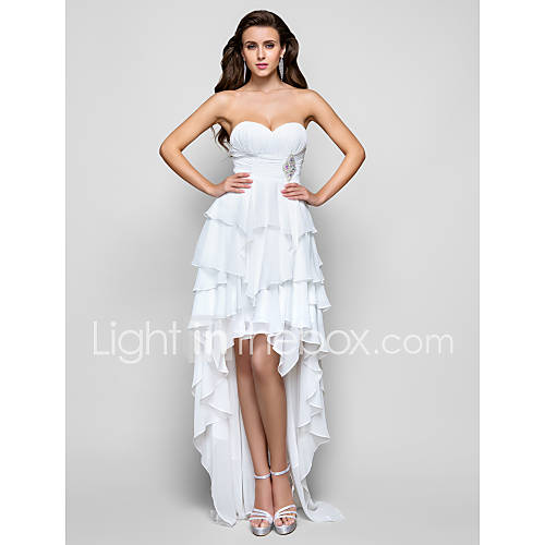 A line Sweetheart Asymmetrical Chiffon Evening/Prom Dress