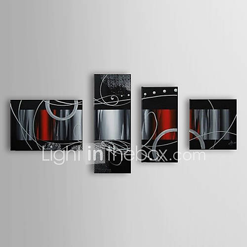 Hand Painted Oil Painting Abstract Set of 4 1307 AB0472