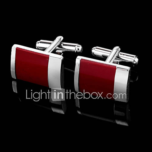 Red Arched Cufflinks In Gift Box