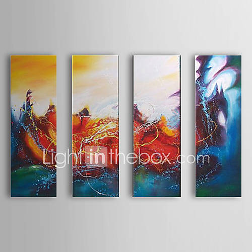 Hand Painted Oil Painting Abstract Set of 4 1307 AB0522