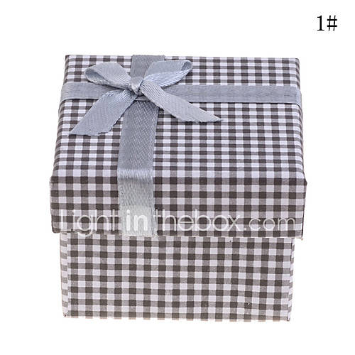 Plaid Lace Bowknot Pattern Ring Box(Assorted Colors)