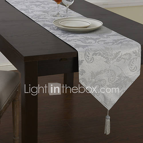 Traditional Silver Floral Table Runners