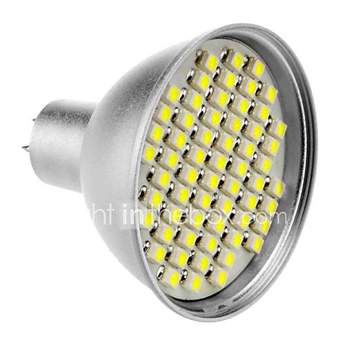 MR16 4W 60x3528SMD 200 240LM 6000 6500K Natural White Light LED Spot Bulb (12V)