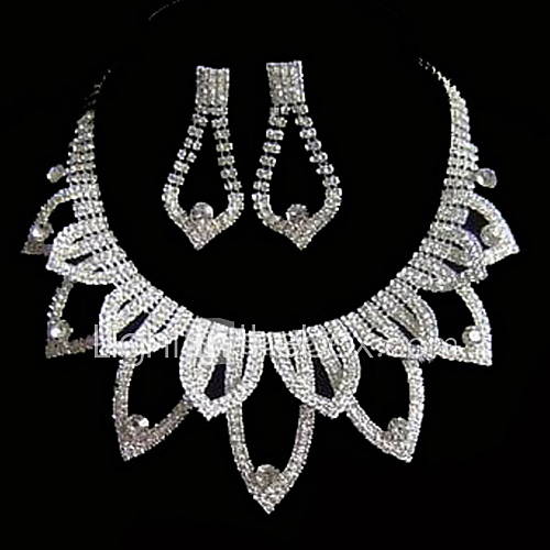 Fancy Alloy with Rhinestone Wedding Jewelry Set(Including Necklace and Earrings)