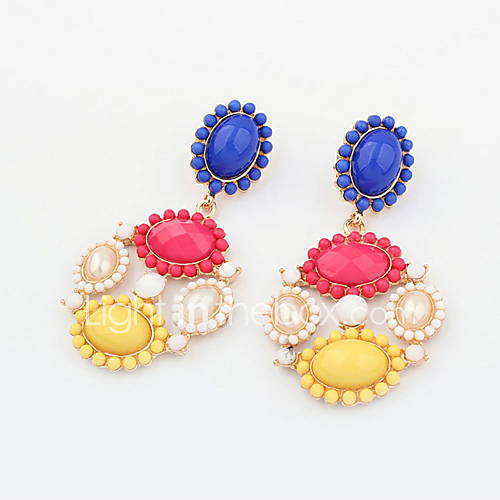 Western Style Alloy With Multi color Resin Womens Earrings