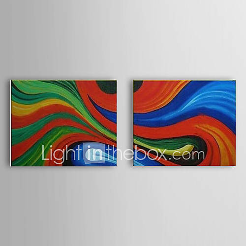 Hand Painted Oil Painting Abstract Set of 2 1307 AB0473