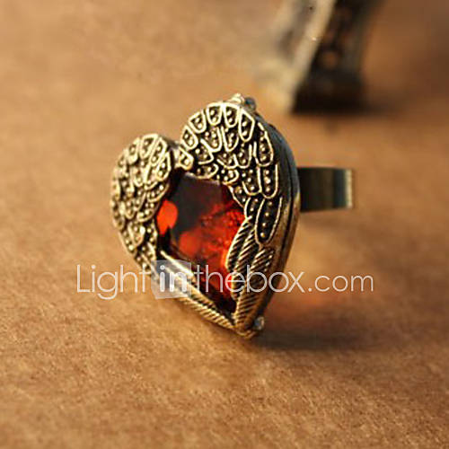 Fashion Heart Shaped Alloy With Acrylic Ring