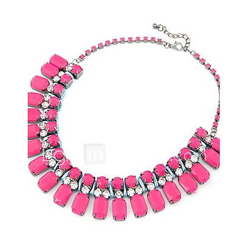 Fashion Alloy With Resin/Rhinestone Womens Necklace(More Colors)