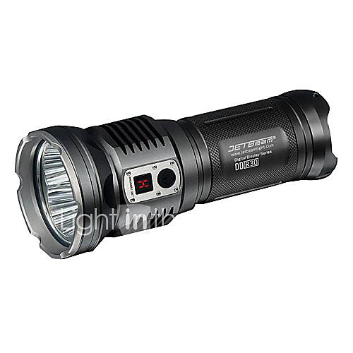 JetBeam DDR30 Flashlight 3200 Lumens 3 x CREE XM L U3 LED   Uses 3 x 18650