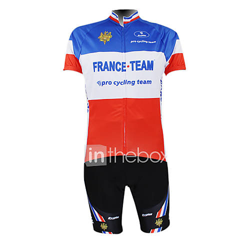 Kooplus2013 Championship Jersey France PolyesterLycraElastic Fabric Cycling Suits(T Shirt Bib Pants)