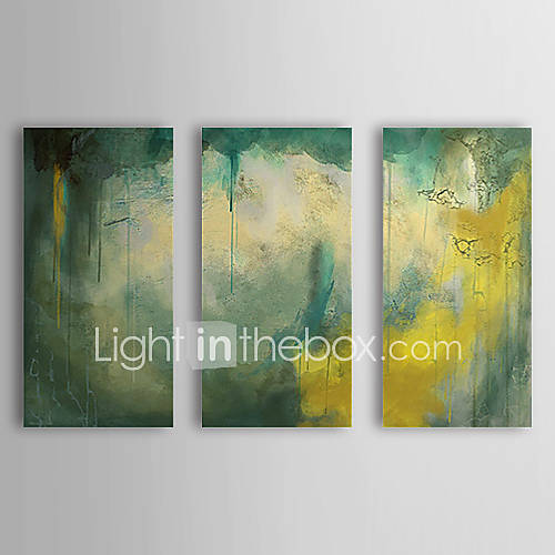 Hand Painted Oil Painting Abstract with Stretched Frame Set of 3 1308 AB0710