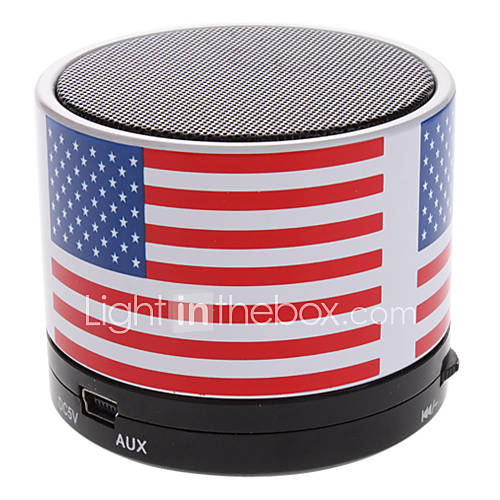 S10 The USA Flag Mini Bluetooth Speaker with TF Port for Phone/Laptop/Tablet PC