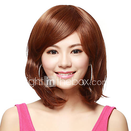 Capless High Quality Synthetic Short Brown Straight Hair Wigs