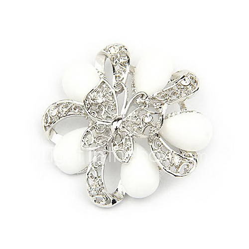 Lovely Alloy With Rhinestone/Resin Flower Shaped Brooch(Random Color Delivery)