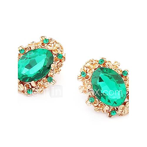 Vintage Water Drop Pattern Flower Stud Earrings(Assorted Color)