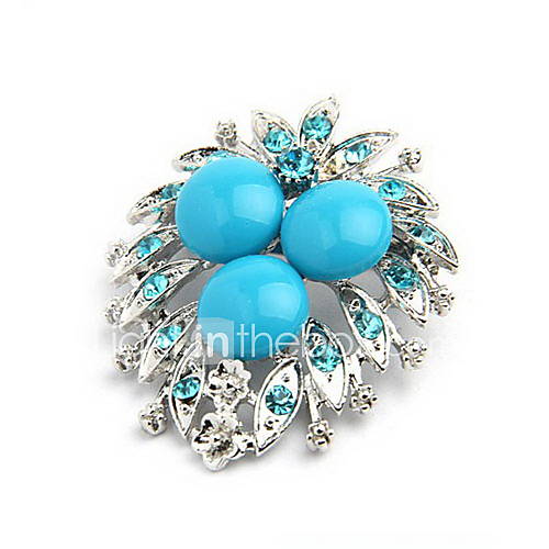 Pretty Alloy With Rhinestone/Resin Flower Shaped Brooch(Random Color Delivery)