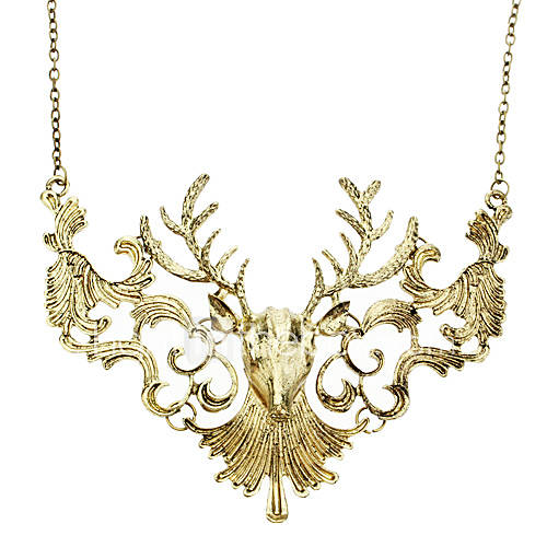 Metal Deer Head Necklace