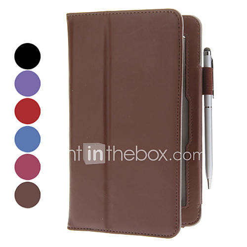 7 Inch Lichee Pattern 2 Fold PU Case with Handle for HP TouchPad Go(Free Random Color Stylus)