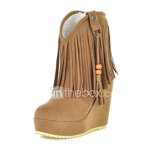 Suede Wedge Heel Boots With Tassel Party / Evening Shoes (More Colors)