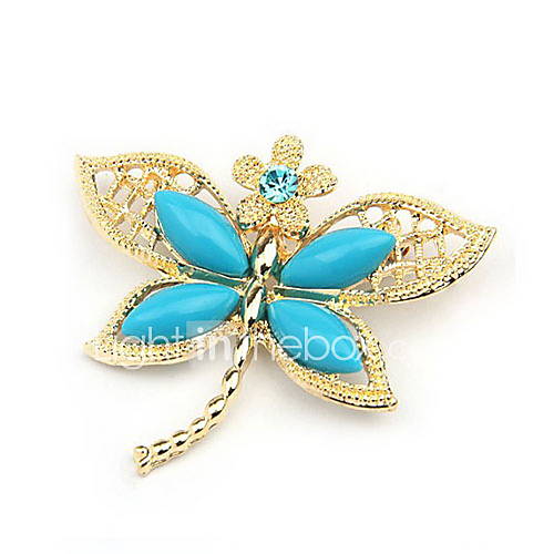 Fashion Alloy With Rhinestone/Resin Dragonfly Shaped Brooch(Random Color Delivery)