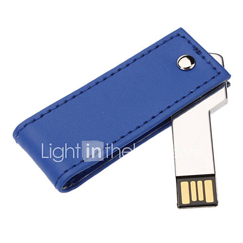 2GB PU Leather Case with 360 Degree Rotation Key USB Flash Drive