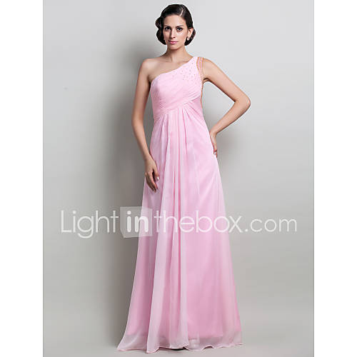 Sheath/Column One Shoulder Chiffon Floor length Evening/Prom Dress