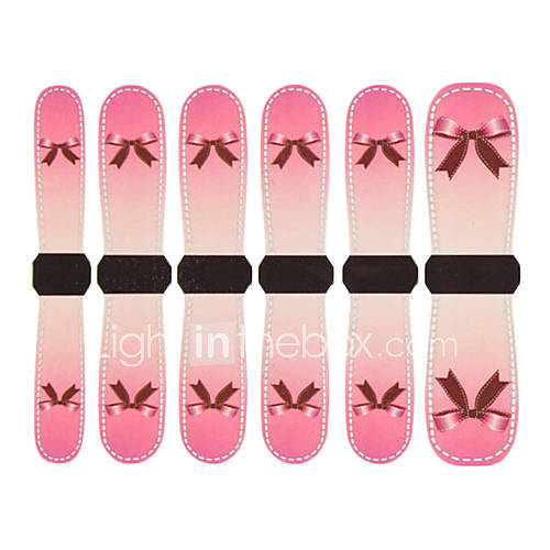 3D Full Cover Nail Water Transfer Stickers C8 Sery Pink Gradient Bowknot